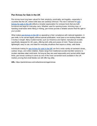 Pen Knives For Sale in UK: Compact, Practical, and Always Handy