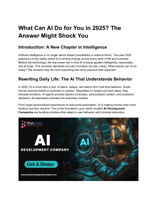What Can AI Do for You in 2025 The Answer Might Shock You