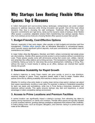 Why Startups Love Renting Flexible Office Spaces_ Top 5 Reasons