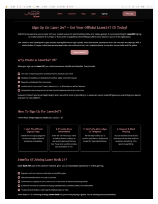 Sign Up on Laser 247 – Get Your Official Laser247 ID Today!