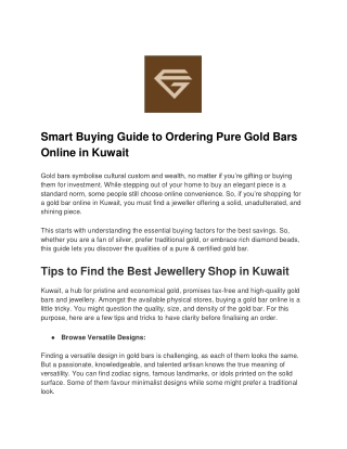 Smart Buying Guide to Ordering Pure Gold Bars Online in Kuwait (1)