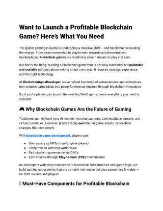 Want to Launch a Profitable Blockchain Game_ Here’s What You Need