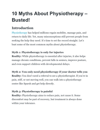 10 Myths About Physiotherapy – Busted!