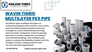 Wavin Tigris Multilayer PEX Pipe Enhancing Modern Plumbing and Water Management Solutions