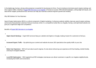 Boost Your Business with a Professional SEO Agency in Los Angeles