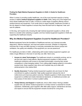 Finding the Right Medical Equipment Suppliers in Delhi_ A Guide for Healthcare Providers (1)