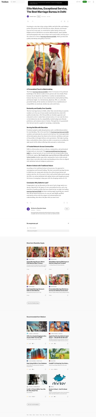 Elite Matches, Exceptional Service, The Best Marriage Bureau in Delhi