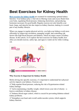 Best Exercises for Kidney Health