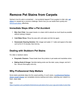 Remove Pet Stains: Effective Tips for a Clean and Fresh Home