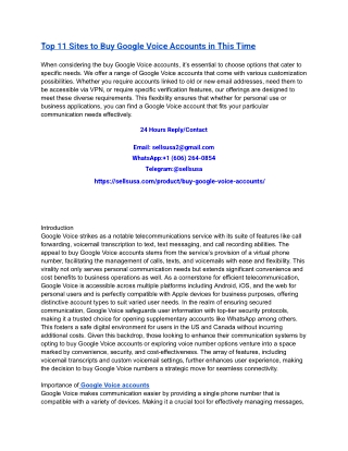 Top 11 Sites to Buy Google Voice Accounts in This Time