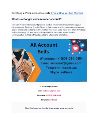 Buy Google Voice accounts create by real USA Verified Number