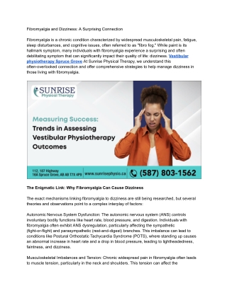 Fibromyalgia and Dizziness_ A Surprising Connection