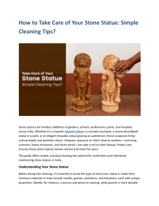 How to Take Care of Your Stone Statue - Simple Cleaning Tips