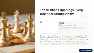 Top 10 Chess Openings Every Beginner Should Know