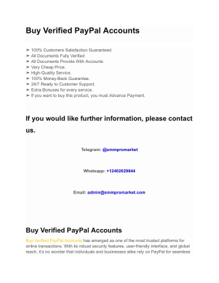 Buy Verified PayPal Accounts