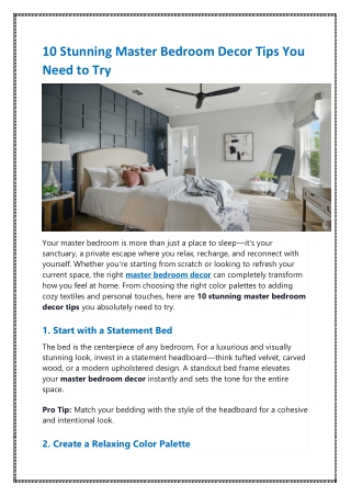 10 Stunning Master Bedroom Decor Tips You Need to Try