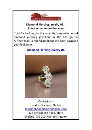 Diamond Piercing Jewelry Uk Londondiamondonline.com