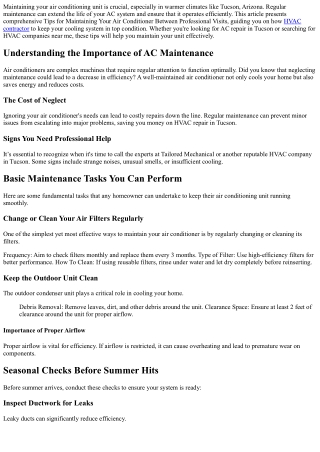 Tips for Maintaining Your Air Conditioner Between Professional Visits