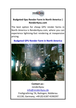 Budgeted Gpu Render Farm In North America Render4you.com