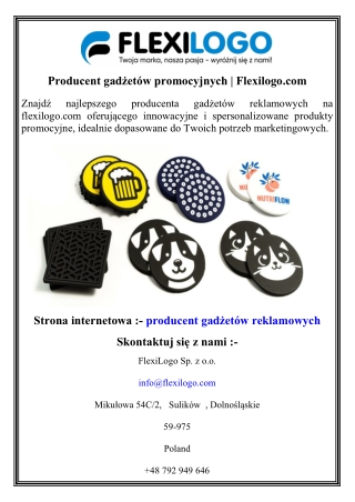Producent gadżetów promocyjnych   Flexilogo.com