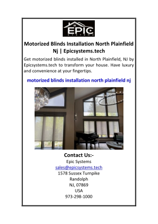 Motorized Blinds Installation North Plainfield Nj  Epicsystems.tech.pdf 1