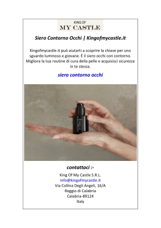 Siero Contorno Occhi  Kingofmycastle.it