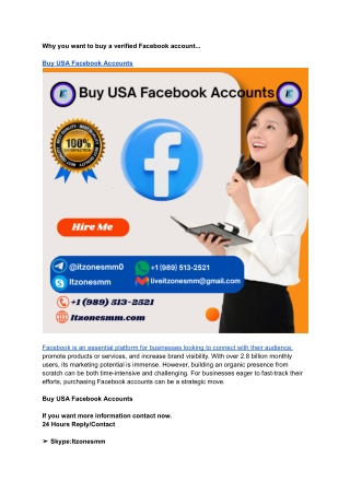 Why you want to buy a verified Facebook account...