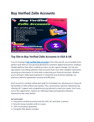 Top Trusted Site for Buy Verified Zelle Accounts