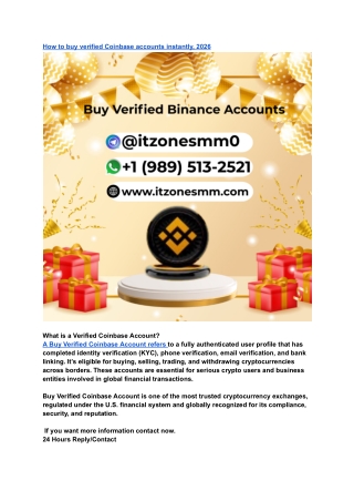 How to buy verified Coinbase accounts instantly, 2026