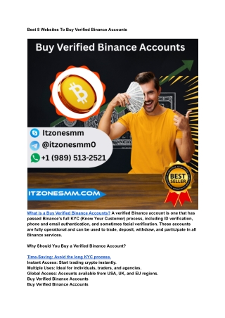 Best 8 Websites To Buy Verified Binance Accounts