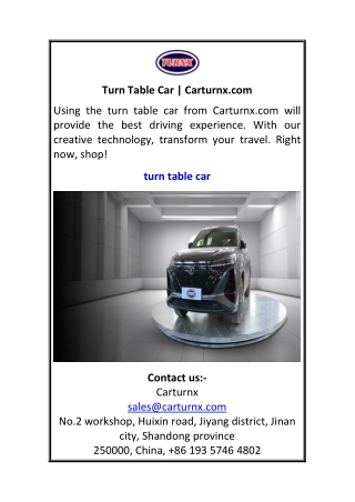 Turn Table Car Carturnx.com
