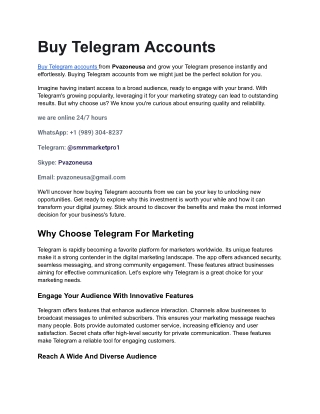 How To Buy Telegram Accounts