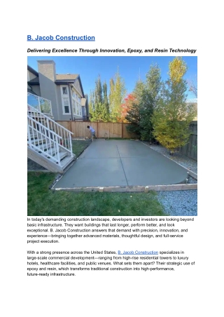 Building Excellence: B. Jacob Construction’s High-Performance Approach with Epox