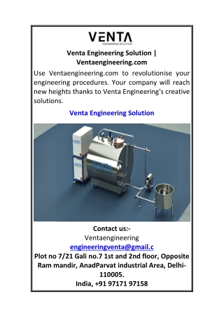 Venta Engineering Solution Ventaengineering.com