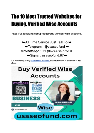 The 10 Most Trusted Websites for Buying, Verified Wise Accounts