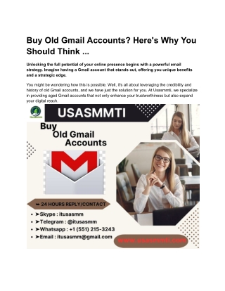 Buy Old Gmail Accounts