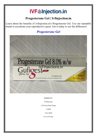 Progesterone Gel Ivfinjection.in