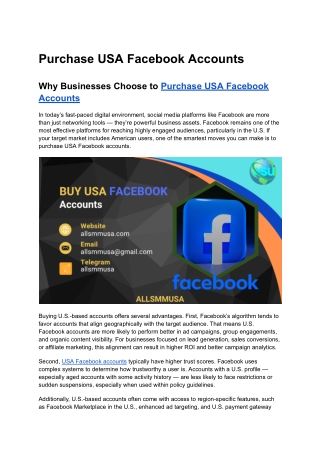 Buy USA Facebook Accounts