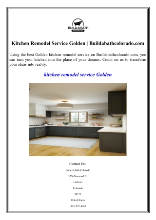 Kitchen Remodel Service Golden Buildabathcolorado.com