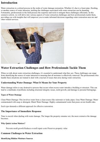 Water Extraction Challenges and How Professionals Tackle Them