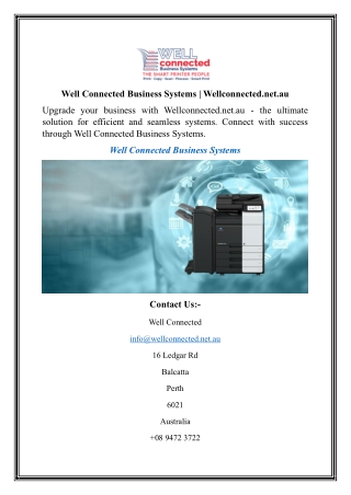 Well Connected Business Systems  Wellconnected.net.au
