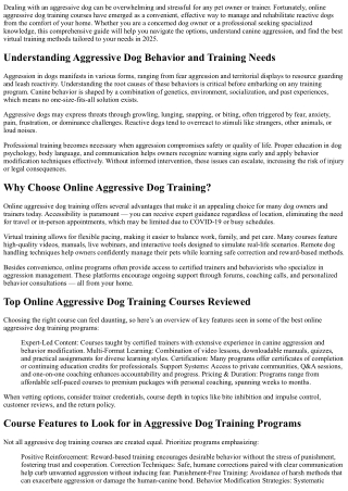 Ultimate Guide to Online Aggressive Dog Training Courses 2025