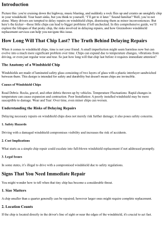 How Long Will That Chip Last? The Truth Behind Delaying Repairs