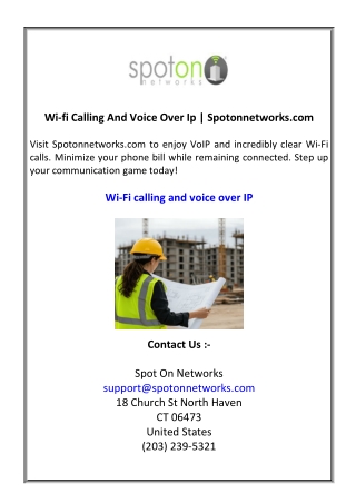 Wi-fi Calling And Voice Over Ip  Spotonnetworks.com