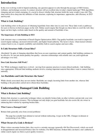 ** Is Link Structure Still a Good Idea in Today's Digital Landscape? **.