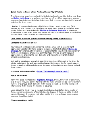 Quick Hacks to Know When Finding Cheap Flight Tickets