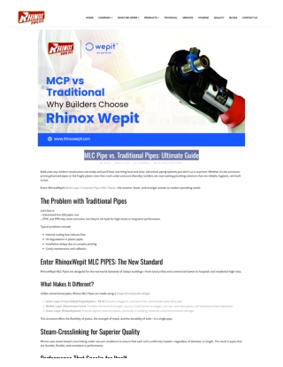 MLC Pipe vs. Traditional Pipes Ultimate Guide