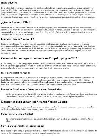 Amazon FBA: Qué es y cómo te ayuda a escalar tu negocio online