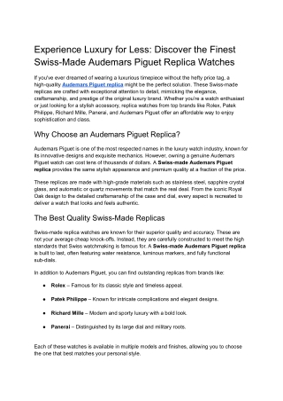 audemars piguet replica