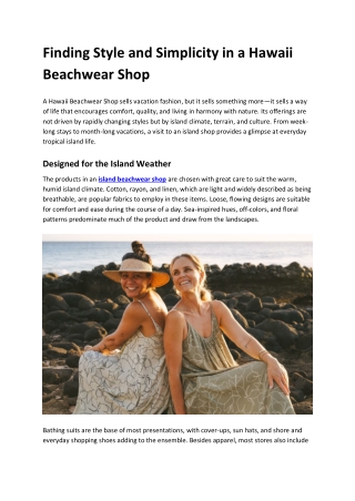 Finding Style and Simplicity in a Hawaii Beachwear Shop